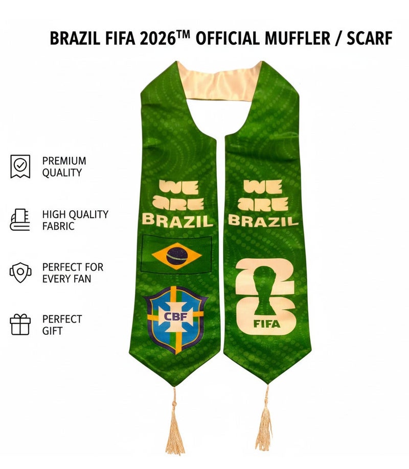Fifa 2026 World Cup Brazil National Football Team Scarf - Image 1