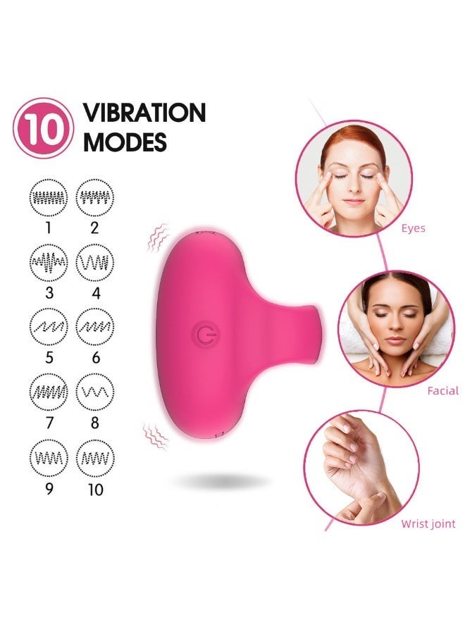 Compact Vibrating Face & Eye Massager, Portable Travel Pocket USB Rechargeable, Personal Massager Handhold Portable Quiet Waterproof，facial Muscle Firming Anti-Aging Relieves Eye Dark Circles, Puffiness, Fatigue - Image 3