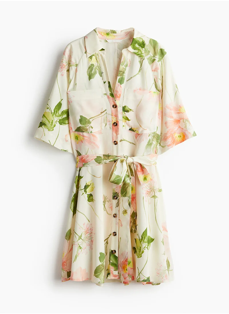 اتش اند ام Tie-Belt Shirt Dress
