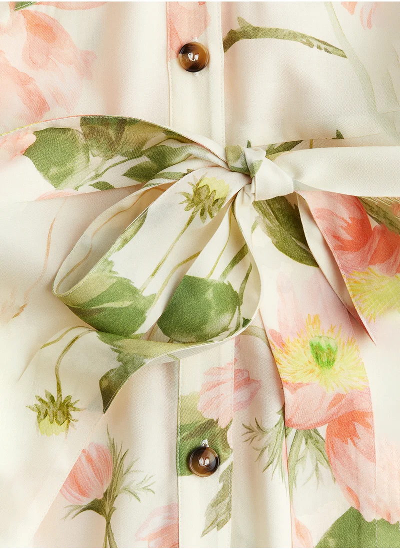 اتش اند ام Tie-Belt Shirt Dress