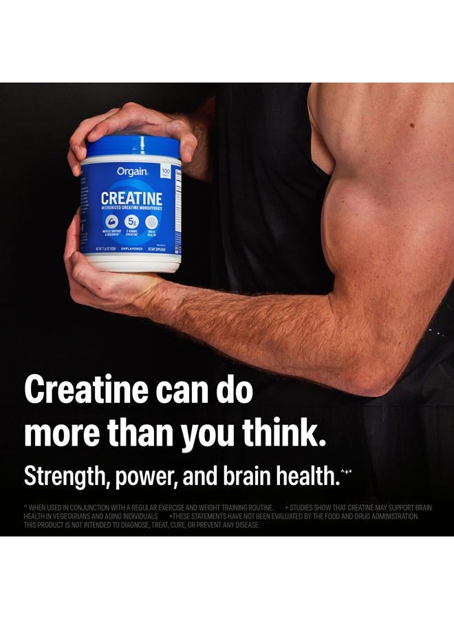 Orgain Creatine Monohydrate Micronized Powder, Unflavored, Supports Muscle Growth, Post Workout Recovery and Brain Health, No Artifical Additives, Non-GMO, 100 Servings, 17.64 Oz - Image 5