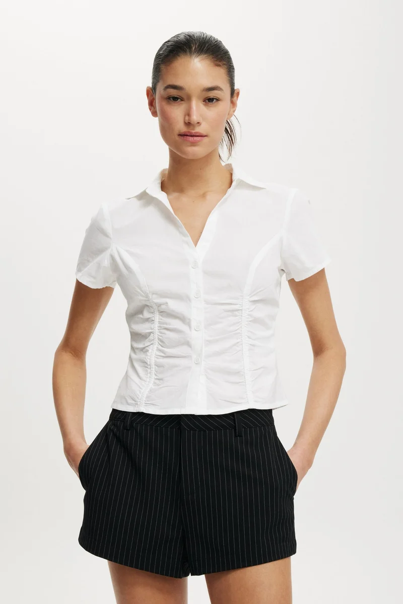 كوتون اون MAYA ROUCHED SHIRT