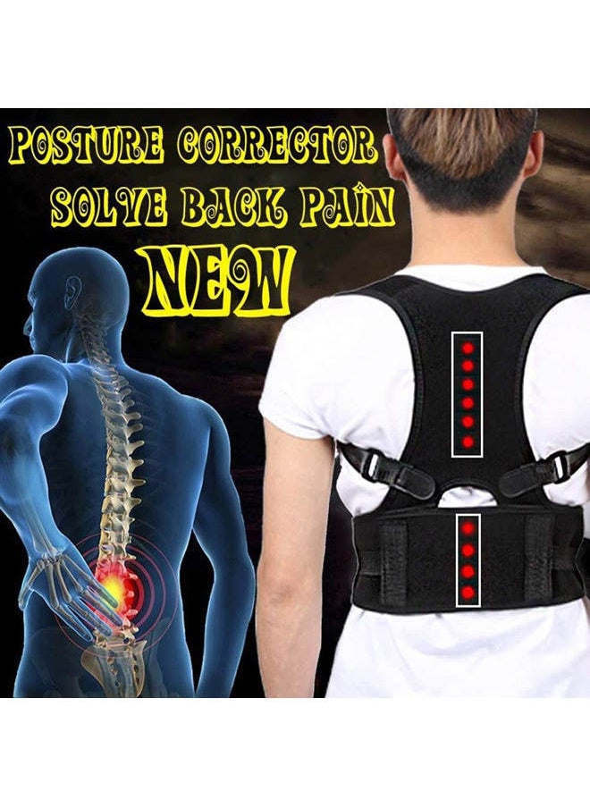 NIBEMINENT Back Posture Corrector Magnetic Brace Support Shoulder Spine Lumbar Pain Correction Belt Corset  - Image 2