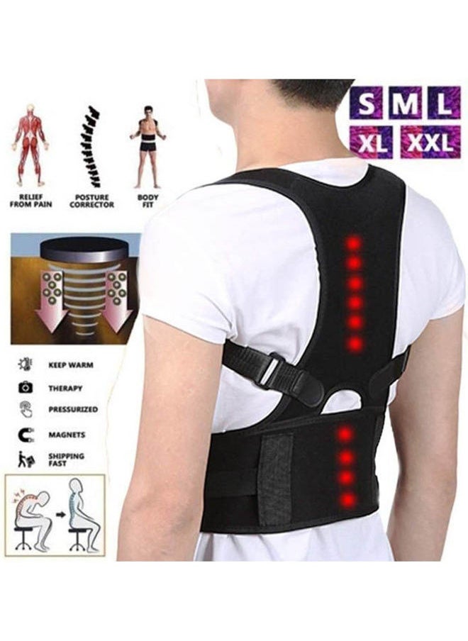 NIBEMINENT Back Posture Corrector Magnetic Brace Support Shoulder Spine Lumbar Pain Correction Belt Corset  - Image 3