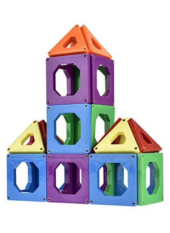 Discovery Toys Connectix Magnetic Building Tiles ; Kid Powered Learning ; Stem Toy ; Set Of 30 Magnetic Squares And Triangles In 6 Colors ; 2D & 3D ; 3 Years And Up ; Non Toxic And Bpa Free  - Image 2