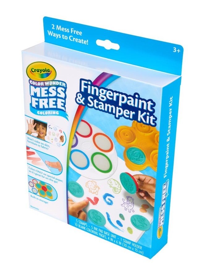 Crayola Color Wonder Mess Free Fingerpaint & Stamper Kit, Safari Stamps for Kids, Color Reveal Ink, Toddler Activity, Gifts, 3+ - Image 3