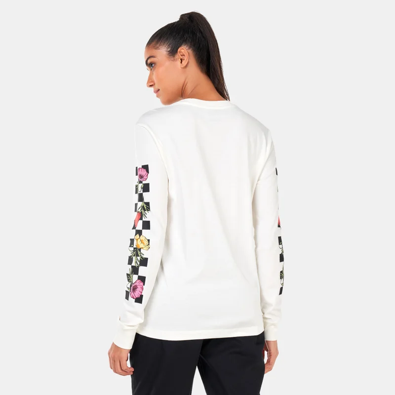 VANS Women's Poppy Check Long Sleeve BFF T-Shirt