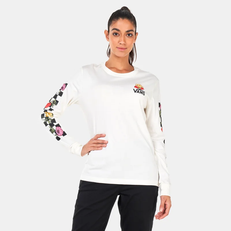 VANS Women's Poppy Check Long Sleeve BFF T-Shirt