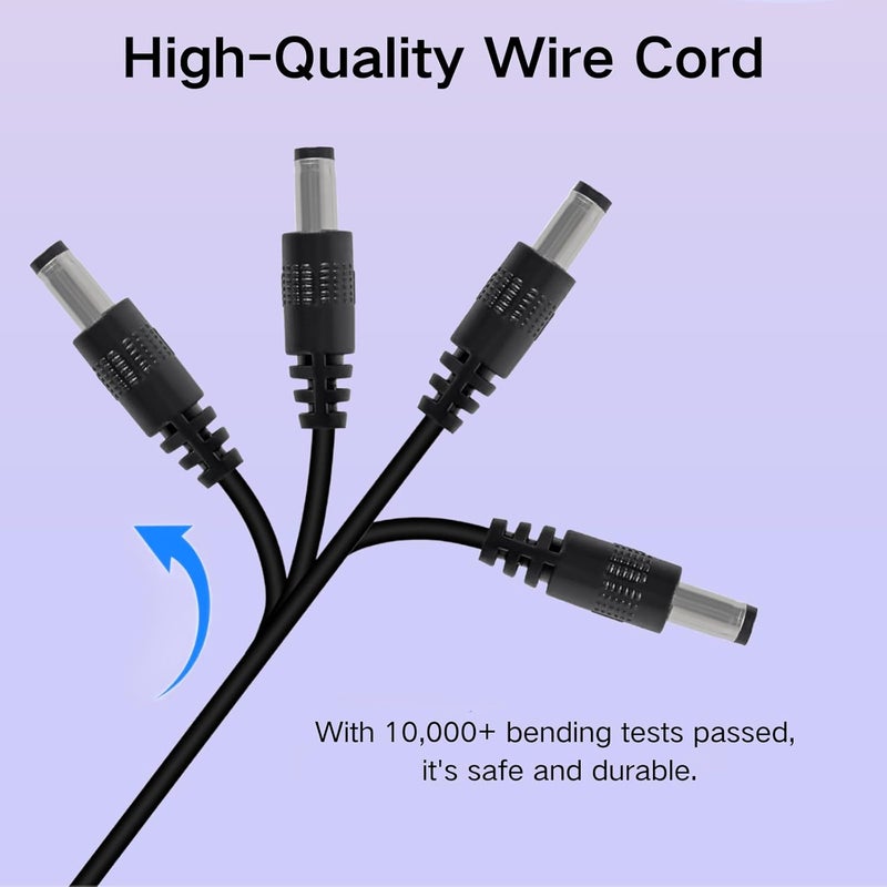 MELIFE USB to DC 5V Power Cord Universal DC 55x21mm Plug Jack Charging Cable with 20 Connector Tips 33ft USB C to DC Adapter Compatible with 5V Devices Max Support 3A - Image 4