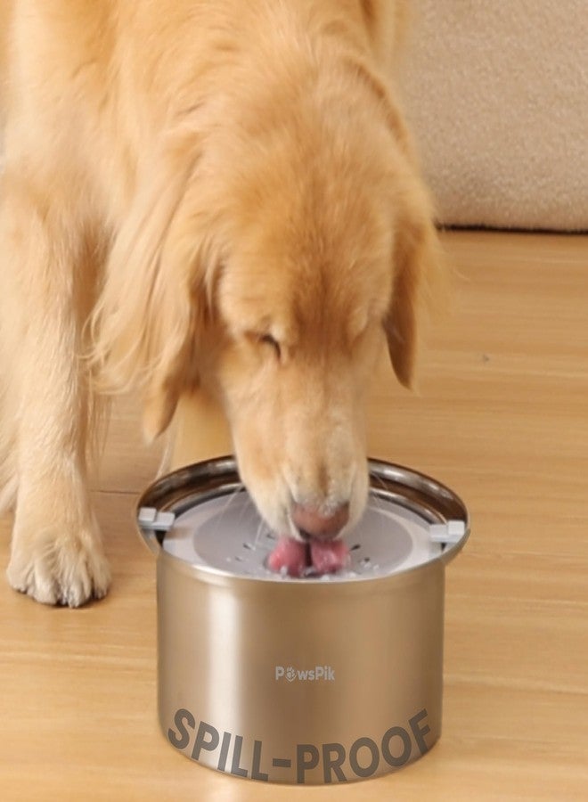 PawsPik Spill Proof Stainless Steel Dog Water Bowl – 4L Slow Drinking Pet Bowl with Floating Tray, Non-Tip, BPA-Free, Dishwasher Safe – for Large Dogs & Multi-Pet Homes - Image 1