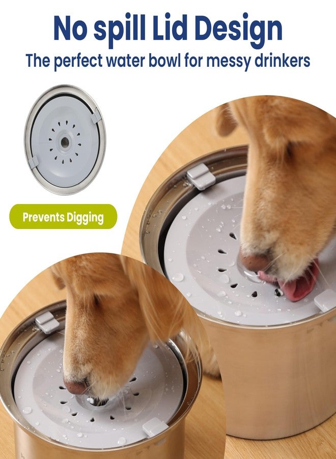 PawsPik Spill Proof Stainless Steel Dog Water Bowl – 4L Slow Drinking Pet Bowl with Floating Tray, Non-Tip, BPA-Free, Dishwasher Safe – for Large Dogs & Multi-Pet Homes - Image 4