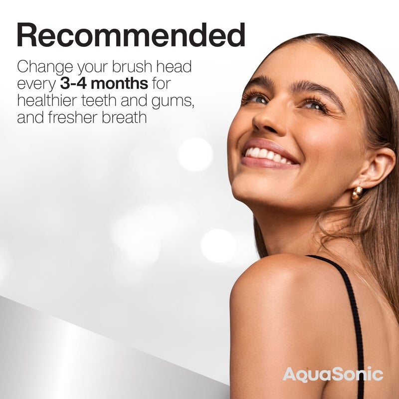 AquaSonic 2-Pack Activated Charcoal Brush Heads - Ultra Whitening Brush Heads - 2X Whitening & Stain Remover - for Black Series, Black Series Pro, Vibe Series, Duo Pro Series (Black) - Image 4