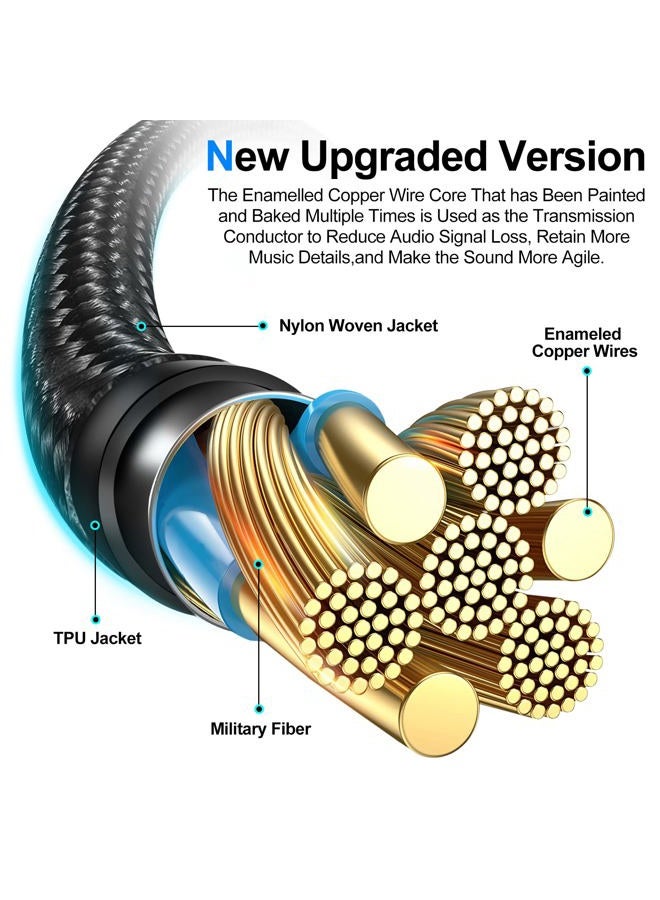 xiwxi 3.5mm Audio Cable Male to Male,with Type C to 3.5mm Female Jack Adapter,Audio Auxiliary Input AUX Cord Nylon Braided for Headphones,Car,Home Stereos,Speaker,iPhone,iPad,iPod,Echo–Black - Image 5