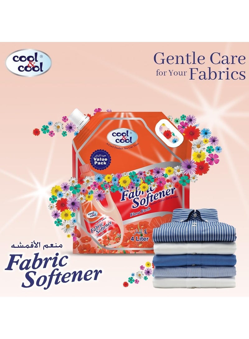 Cool & Cool Floral Fresh Fabric Softener 4 x 4L - Image 3