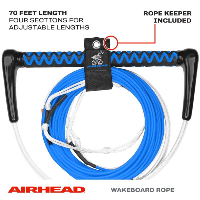 Airhead Dyneema Thermal Wakeboard Rope, 4 Sections, 75-Feet, Blue - Image 2