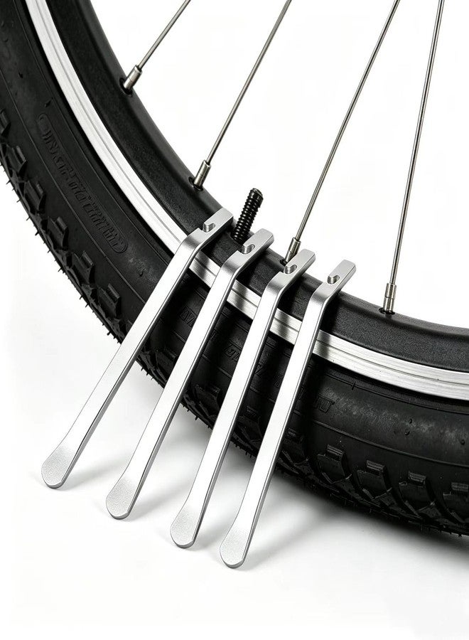 ptiysta 4Pcs Bicycle Tire Levers, High Grade Stainless Steel Tire Pry Bar - Professional Bicycle Tube Repair Kit, Anti-Slip Scoop for Flat Tire Removal, Durable & Rust Proof - Image 1