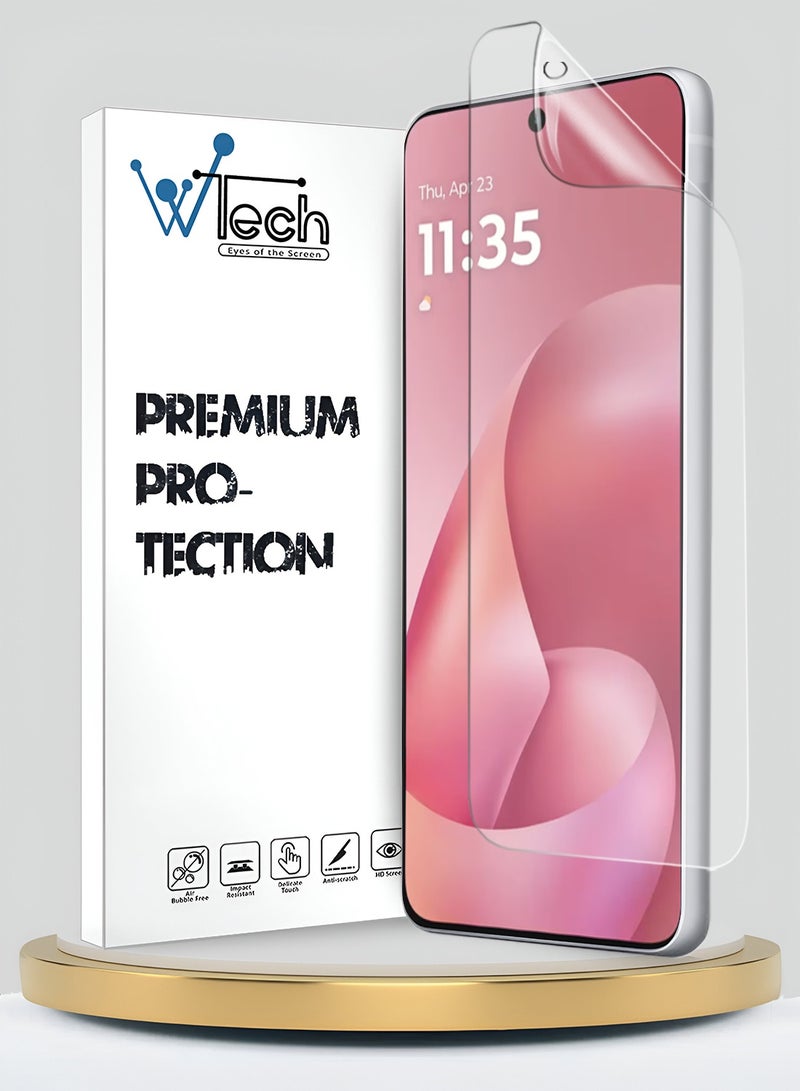 دبليو تيك حامي شاشة رقيق ومرن من هيدروجيل مميز لهاتف موتورولا موتو G57 باور 5G 2025 (MSHFMN) - شفاف - Image 1