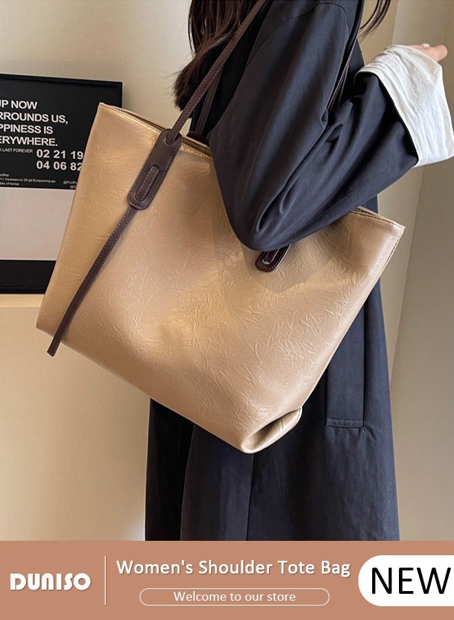 DUNISO Women's Shoulder Tote Bag Faux Leather Handbag for Women Large Capacity Messenger Fashionable Travel Shoulder Bag for Ladies Girls College Students - Image 1