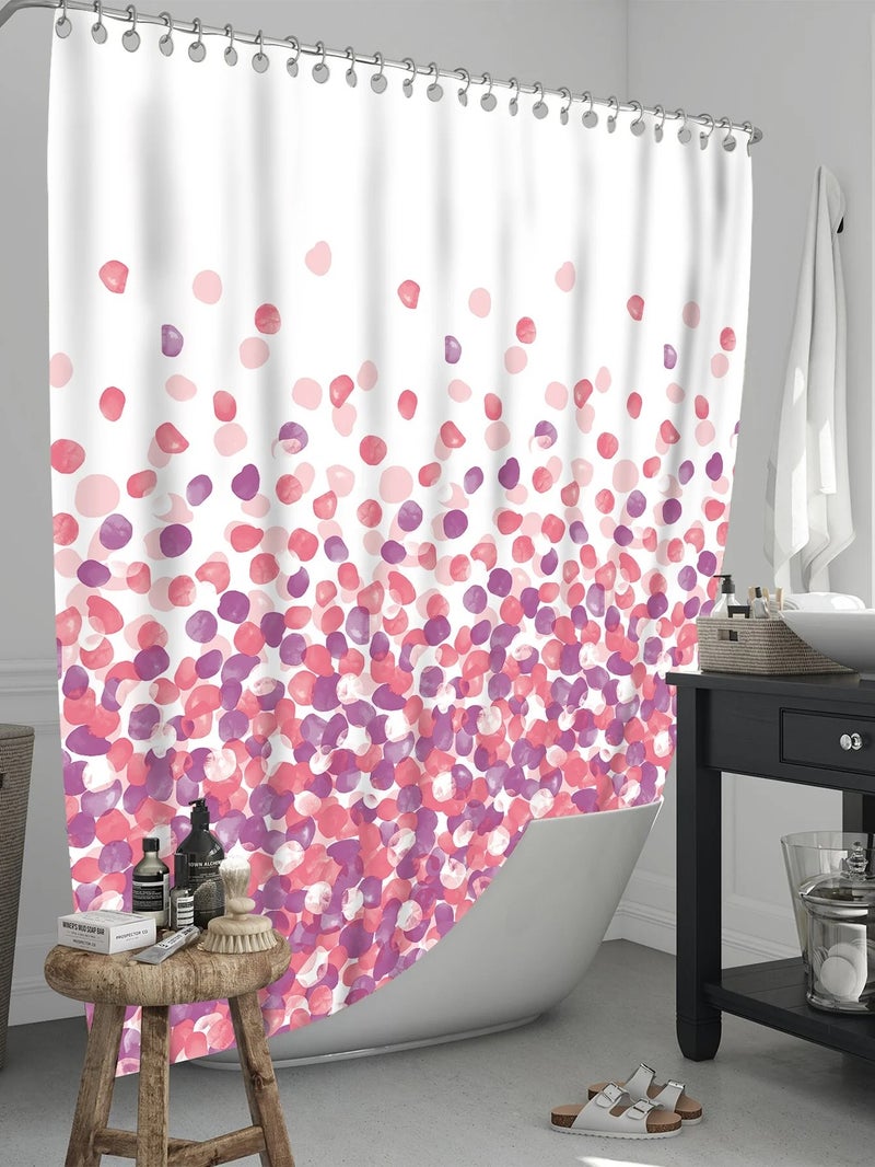 Bluejw Pink Shower Curtain Set Bathroom Fabric Curtains Waterproof Colorful Funny and Bath Rugs Set Floor Mat Bathroom - Image 3