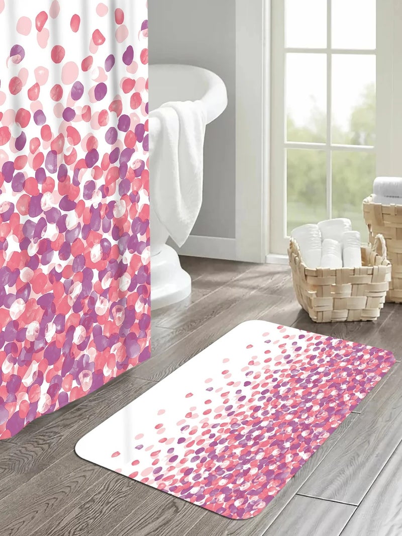 Bluejw Pink Shower Curtain Set Bathroom Fabric Curtains Waterproof Colorful Funny and Bath Rugs Set Floor Mat Bathroom - Image 4
