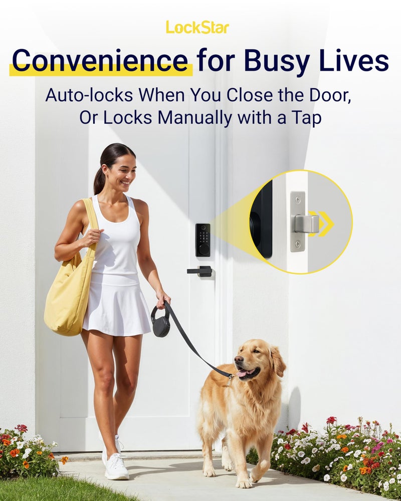 LOCKSTARÂ® Smart Door Lock â€¢ Keyless Entry Deadbolt Door Lock â€¢ Multiple Entry Methods â€“ APP â€¢ Fingerprint Touch ID â€¢ Keypad Code â€¢ Card FOB â€¢ Traditional Key â€¢ Smart Home Devices - Image 4