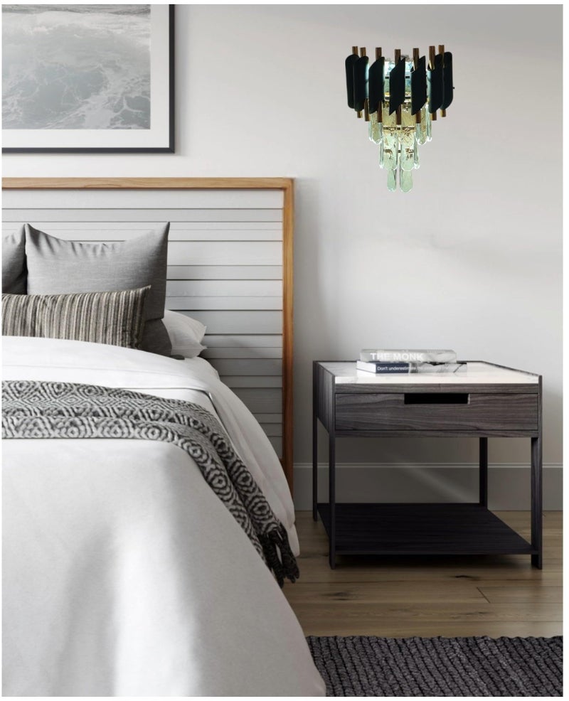 GreyWings Black Mamba Wall Light (Metal and Crystal), Pack of 2 - Image 2