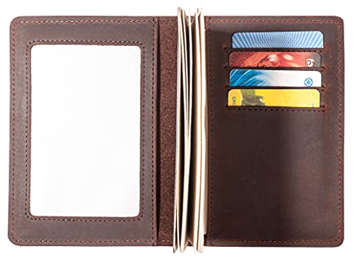 AGBIADD Genuine Leather Passport and Vaccine Card Holder Combo, RFID Blocking, Coffee, Unisex - Image 4