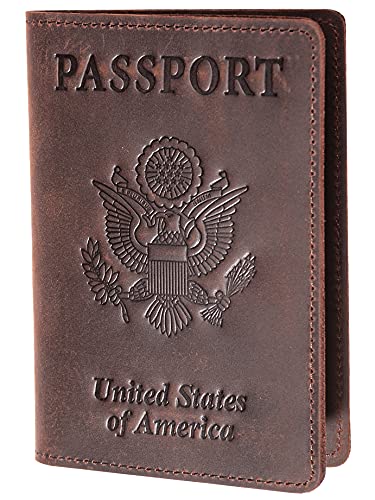 AGBIADD Genuine Leather Passport and Vaccine Card Holder Combo, RFID Blocking, Coffee, Unisex - Image 5