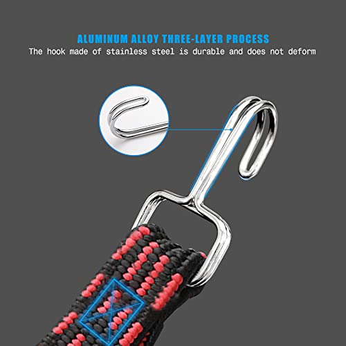 MOLADRI Heavy Duty Bungee Straps with Hooks, 80 inch Long Adjustable Cords,4 Pack Flat Nylon Rubber Elastic Rope with Length Adjustment Metal Buckle for Outdoor Camping Bikes Luggage Rack (Red) - Image 3