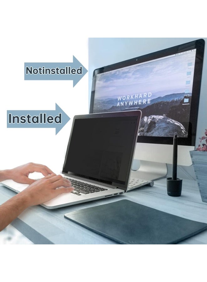 Laptop Privacy Screen 14 Inch, 16:9 Aspect Removable Privacy Screen Filter for Laptop Widescreen, Anti Glare Blue Light Compatible with Chromebook Hp Envy/ Dell/ Asus/ Acer/ Samsung/ Lenovo Yoga - Image 5