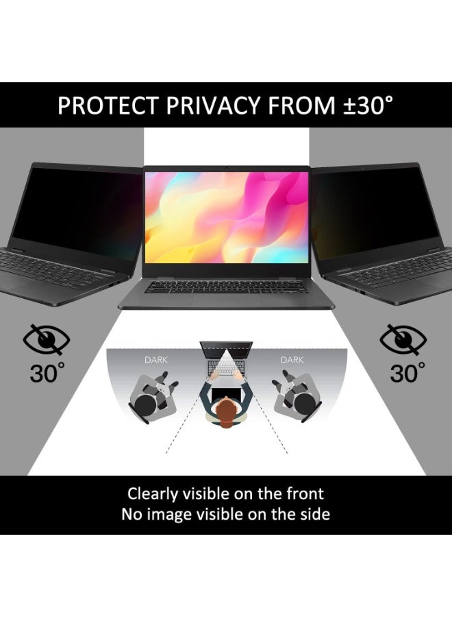 Laptop Privacy Screen 14 Inch, 16:9 Aspect Removable Privacy Screen Filter for Laptop Widescreen, Anti Glare Blue Light Compatible with Chromebook Hp Envy/ Dell/ Asus/ Acer/ Samsung/ Lenovo Yoga - Image 2