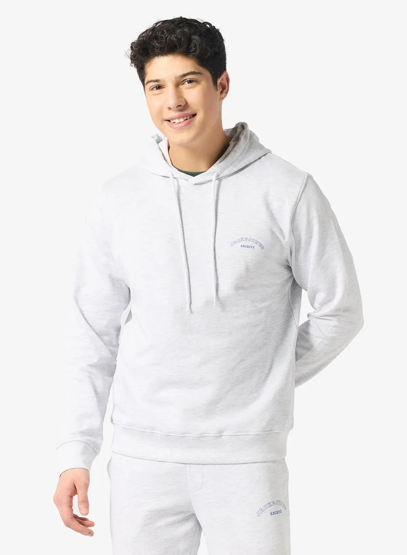 Logo relaxed fit hooded sweatshirt