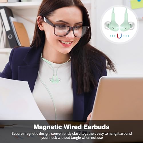 APETOO USB C Headphones for iPhone 17 16 15 Plus iPad 10th Wired Earbuds for Samsung S24 S23 S22 S21 S20 Magnetic Noise Canceling in-Ear Type C Earphones with Mic Volume Control for Pixel 9 8 7, Mint - Image 4