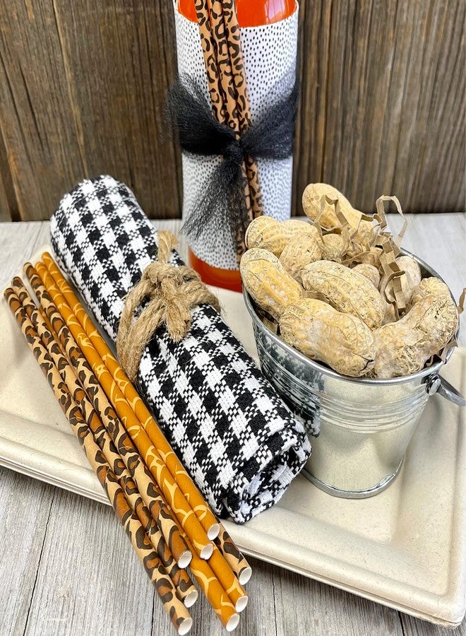 Outside the Box Papers Animal Print Paper Straws - Safari Theme - Leopard Giraffe Cheetah Print - Black Brown Tan - 100 Pack Outside the Box Papers Brand - Image 4