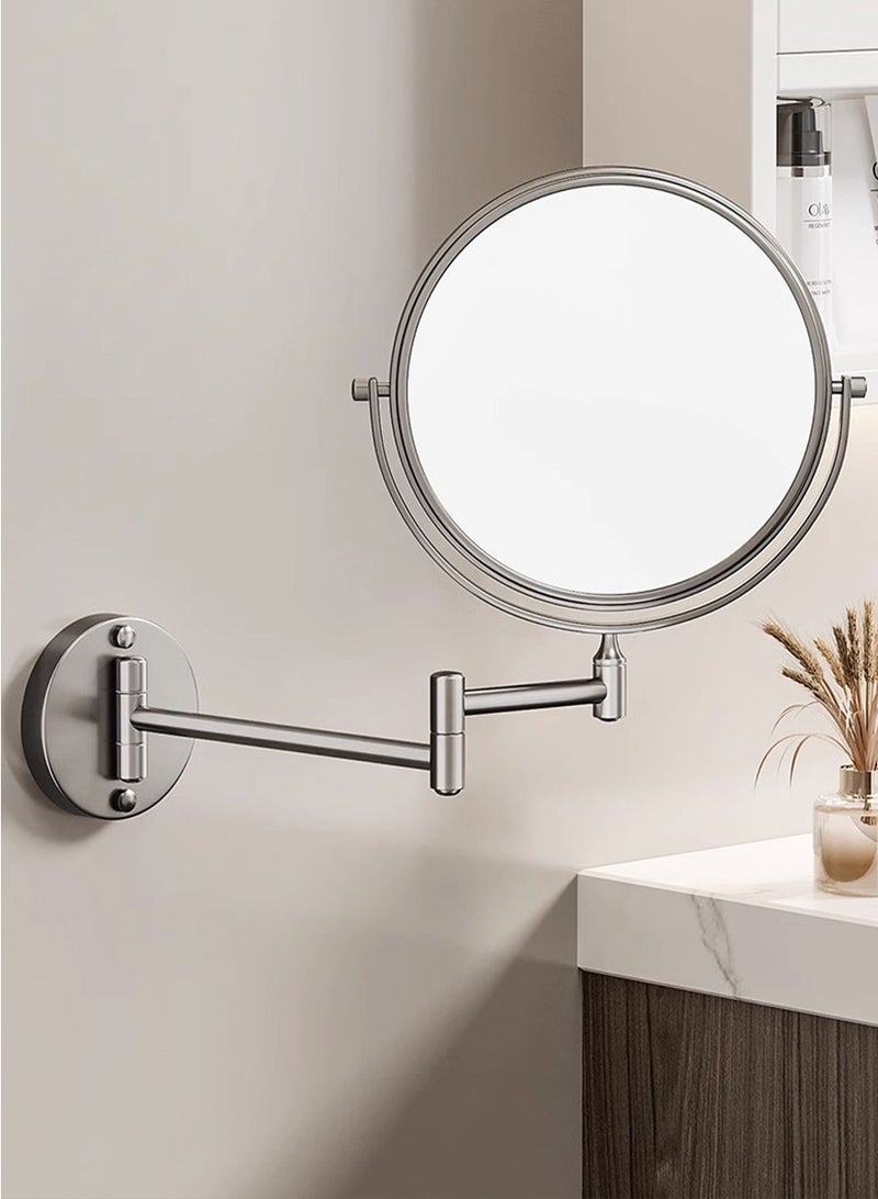 Wall Mounted Illuminated Makeup Vanity Mirror, 3x Magnification, Extended Arm 360 Degree Swivel Shaving, Makeup Mirror 8 in. - Image 4