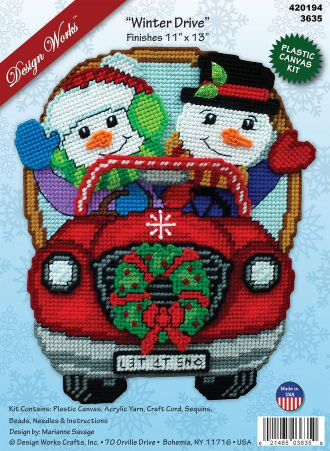 DesignWorks Ink Design Works Crafts Winter Drive Plastic Canvas Kit - Image 2