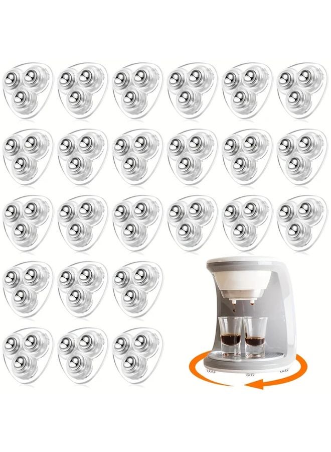 24Pcs Transparent Mini Self Adhesive Caster Wheels 360 Swivel Appliance Rollers For Kitchen Home - Image 1