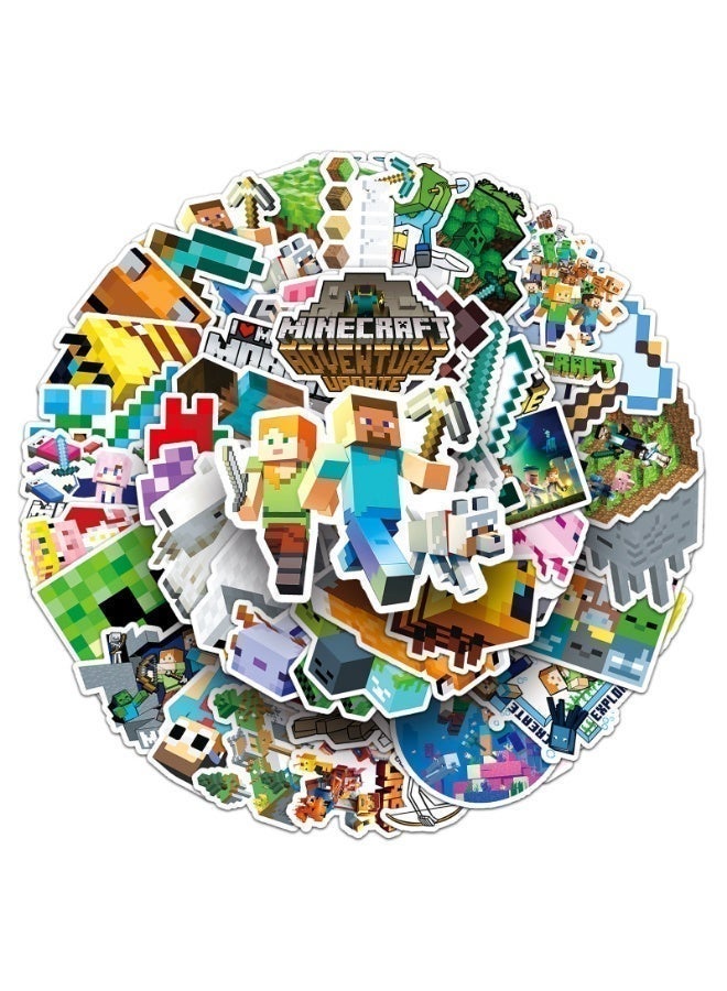 MINECRAFT 50pcs Cool Minecraft Waterproof Vinyl Stickers – Laptop, Water Bottle, Luggage, Car Decals & Durable Skateboard for Teens & Adults (Removable) - Image 5