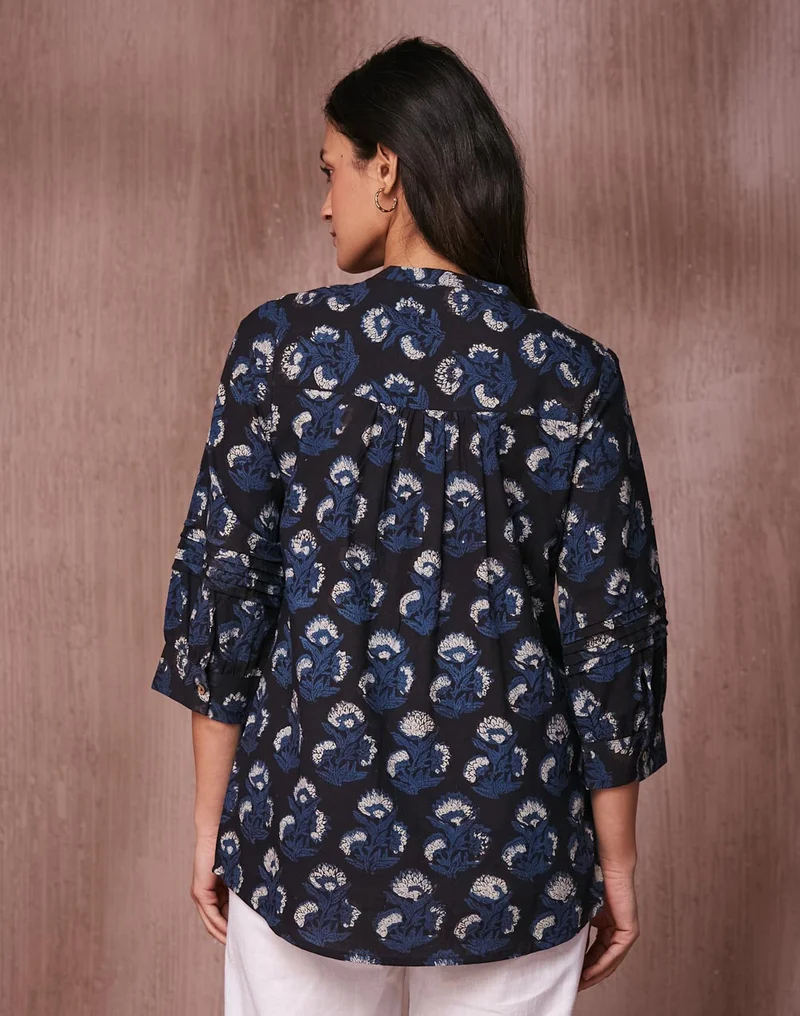 Fabindia Black Cotton Dabu Printed Tunic