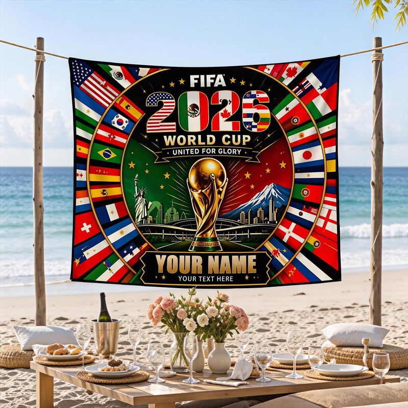 ARS FIFA World Cup 2026 Banner Wall Art, Party, Party Backdrop, Football Party – Premium Fabric Poster, Banner, Large Banner, Durable Weather-Resistant Hanging Banner with Metal Rings for Indoor & Outdoor Decoration - Image 2