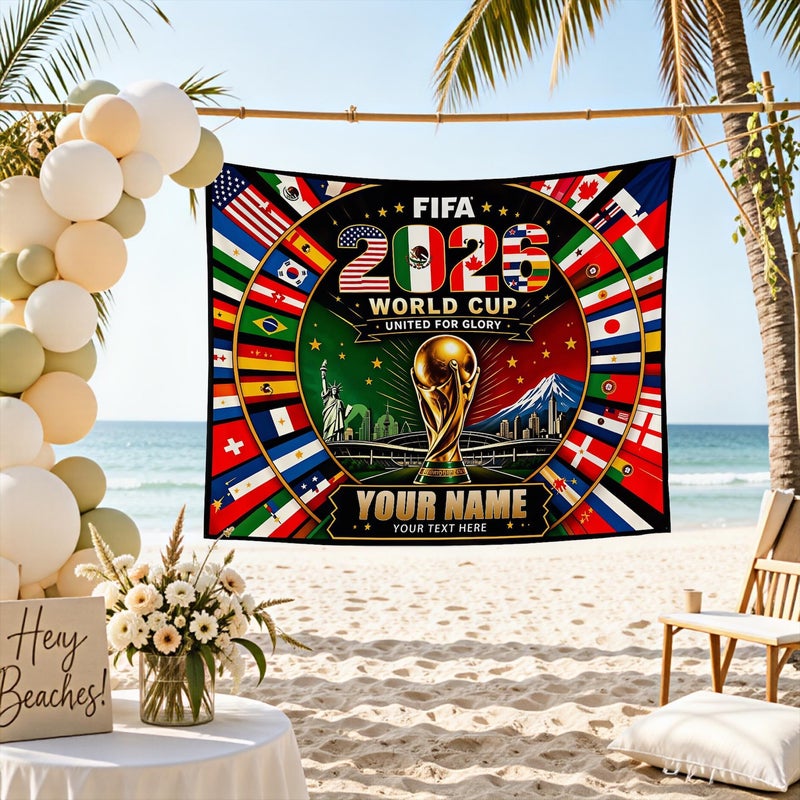 ARS FIFA World Cup 2026 Banner Wall Art, Party, Party Backdrop, Football Party – Premium Fabric Poster, Banner, Large Banner, Durable Weather-Resistant Hanging Banner with Metal Rings for Indoor & Outdoor Decoration - Image 3