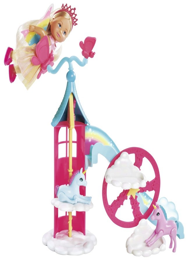 Simba 105733700 Evi Love Fairy World (26 x 8.5 cm) - Evi Doll as Fairy with Fairy Tale Tower, Unicorns & Magic Accessories - Children's Toy for Girls and Boys from 3 Years - Image 2