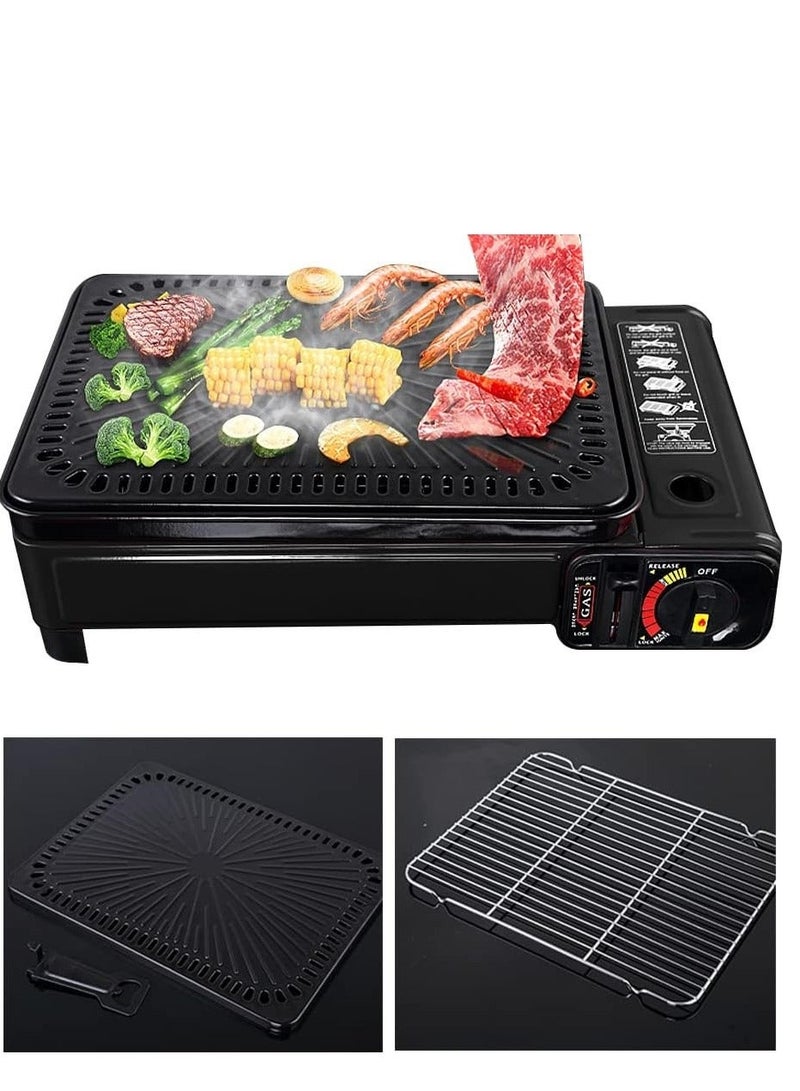 ال سي شواية غاز محمولة مع اربع عبوات غاز للرحلات والشواء الخارجي - Image 3