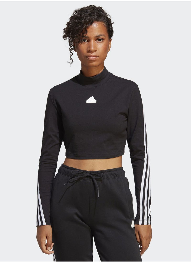 Adidas - 3 Stripe Future Icon Mock Neck Top - Image 1