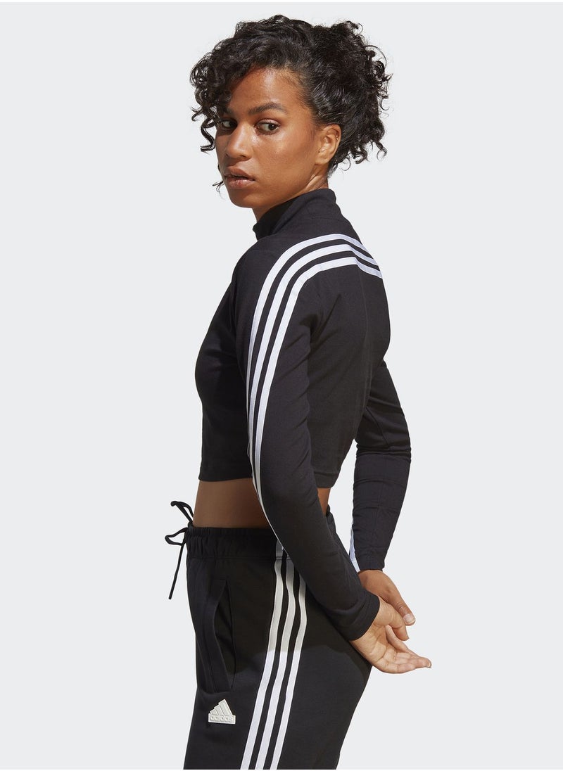 Adidas - 3 Stripe Future Icon Mock Neck Top - Image 1