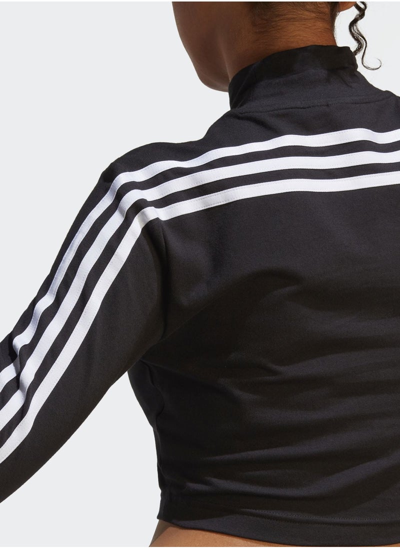 Adidas - 3 Stripe Future Icon Mock Neck Top - Image 1