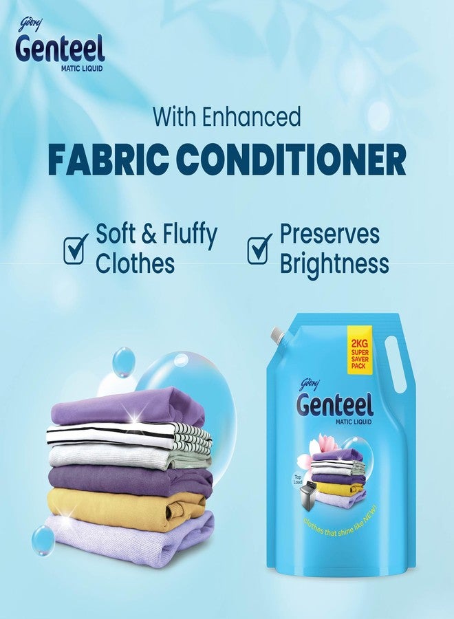 Genteel Matic Liquid Detergent Refill Pouch for Top load Washing - 4kg | No Soda Formula | with Added Fabric Conditioner - Image 5