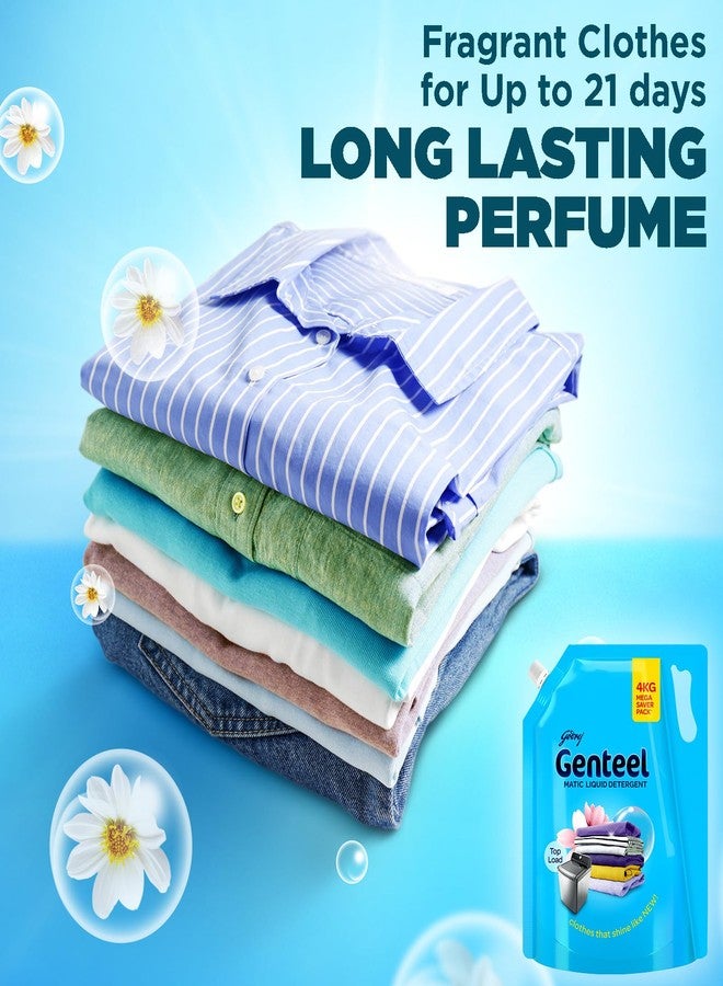 Genteel Matic Liquid Detergent Refill Pouch for Top load Washing - 4kg | No Soda Formula | with Added Fabric Conditioner - Image 4