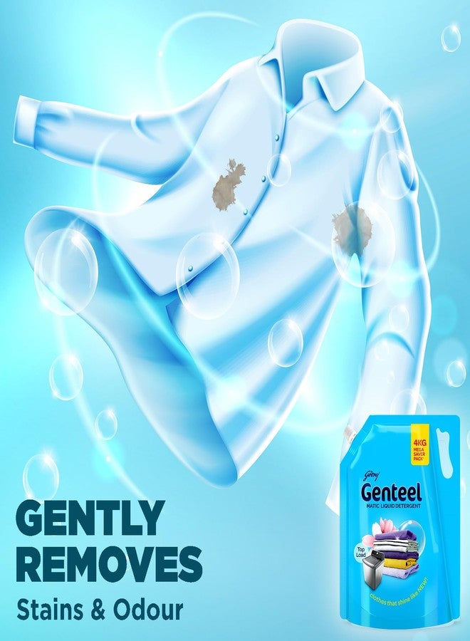 Genteel Matic Liquid Detergent Refill Pouch for Top load Washing - 4kg | No Soda Formula | with Added Fabric Conditioner - Image 3