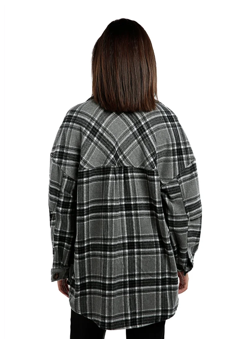 London Rag Oversized Flannel Plaid Shirt